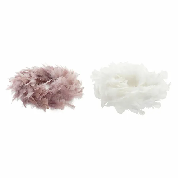 Рождественский венок DKD Home Decor Поролон Перо (40 x 40 x 6 cm) (2 pcs)