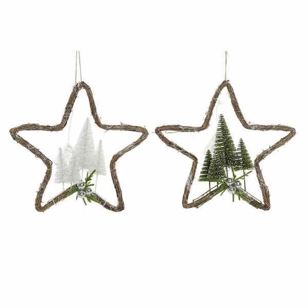 Новогоднее украшение DKD Home Decor ротанг (2 pcs) (43 x 10 x 43 cm)