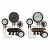 Sieninis laikrodis DKD Home Decor Juoda Raudona Auksinis (2 pcs) (46 x 13 x 58 cm)