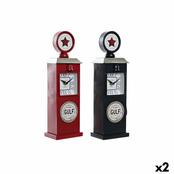 Настольные часы DKD Home Decor Sarkans Tumši Zils Benzīns Vintage gasolinera (2 gb.)