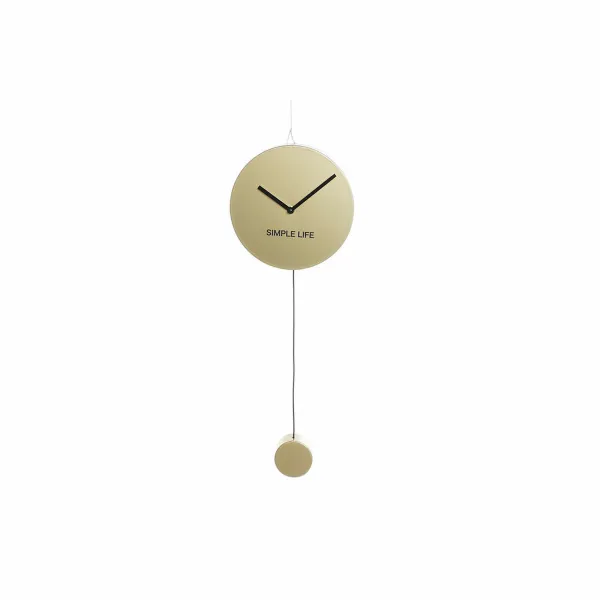 Seinäkello DKD Home Decor Kullattu Rauta Muovinen Heiluri 22 x 5,5 x 60 cm
