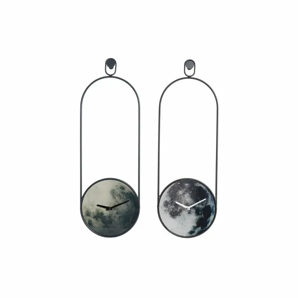 Seinäkello DKD Home Decor Kristalli Harmaa Rauta (20 x 4.5 x 60 cm) (2 pcs)
