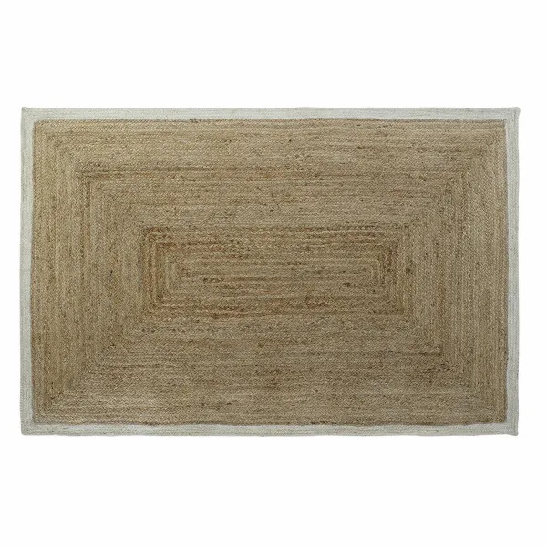 Matto DKD Home Decor Scandi Polyesteri Puuvilla Valkoinen Vaaleanruskea Juutti 120 x 180 x 1 cm