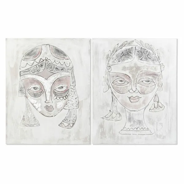 Canvas DKD Home Decor Pinewood Canvas 80 x 3,7 x 100 cm