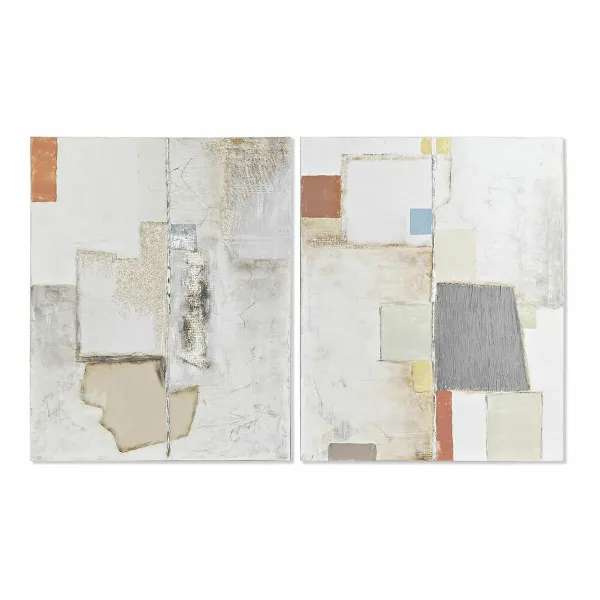 Canvas DKD Home Decor Pinewood Canvas 80 x 3,7 x 100 cm