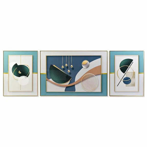 3 attēlu komplekts DKD Home Decor Alumīnijs Koks MDF 240 x 3 x 80 cm (3 Daudzums)