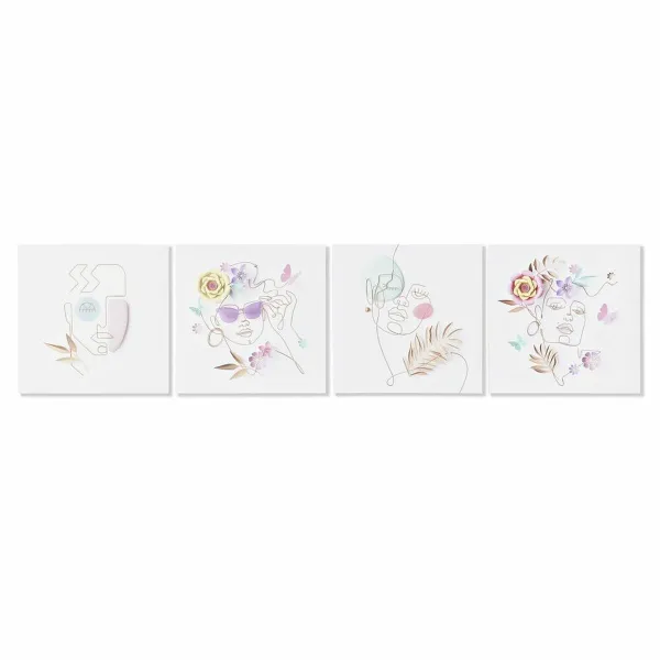 Canvas DKD Home Decor Canvas MDF Wood 40 x 1,8 x 40 cm
