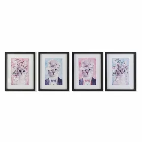 Paveikslas DKD Home Decor Kačių (35 x 2,5 x 45 cm) (35 x 2 x 45 cm) (4 vnt.)