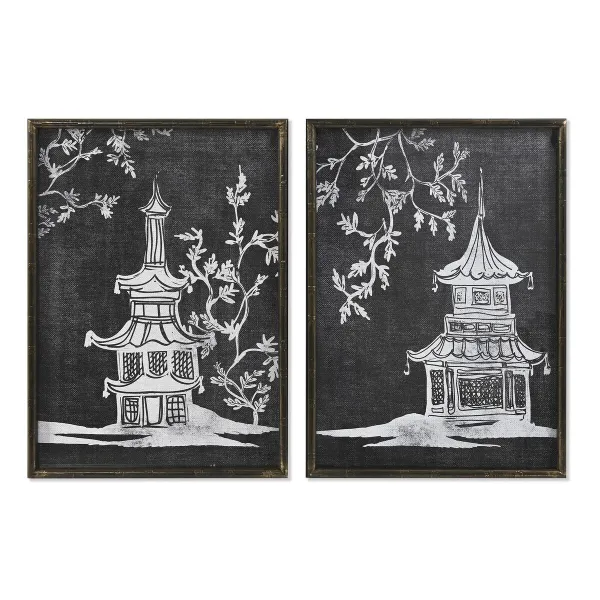 Glezna DKD Home Decor Bambuss Stikls 50 x 2,8 x 70 cm