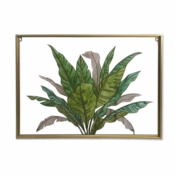 Kangas DKD Home Decor Trooppinen Kasvien lehtiä (80 x 3 x 60 cm)