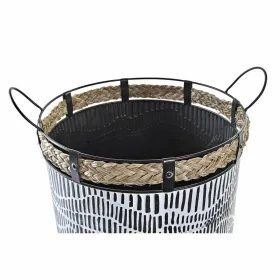 Набор корзин DKD Home Decor Белый Коричневый Чёрный Веревка Железо 4 кг (2 Предметы)