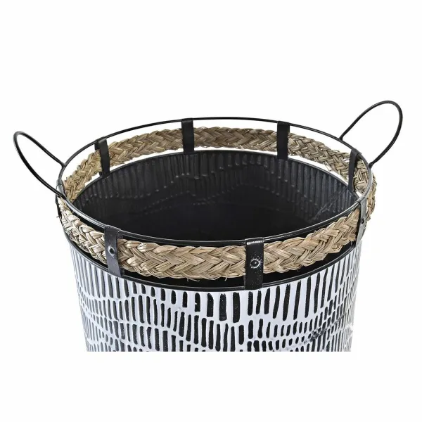 Krepšelio rinkinys DKD Home Decor Balta Ruda Juoda Virvė Geležis 4 Kg (2 Dalys)