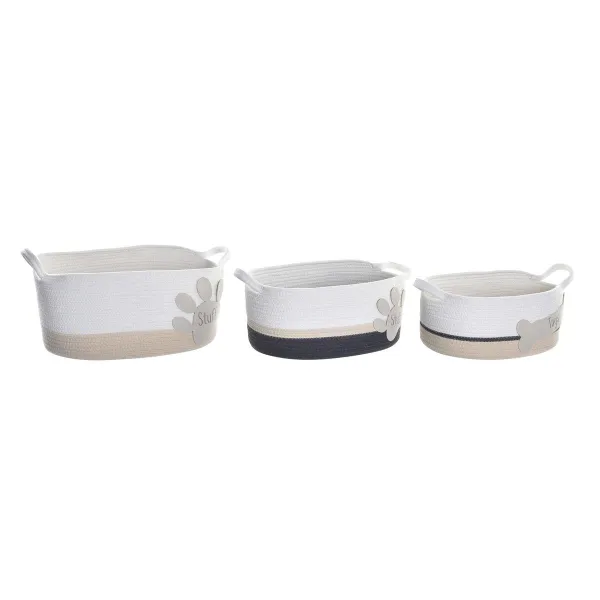 Набор корзин DKD Home Decor Белый Серый Кремовый 60 x 31 x 25 cm 3 Предметы