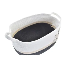 Basket set DKD Home Decor White Grey Cream 60 x 31 x 25 cm 3 Pieces