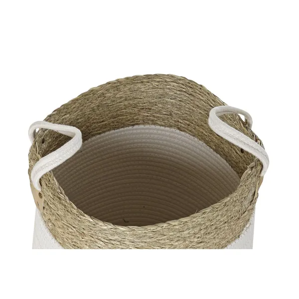 Набор корзин DKD Home Decor Белый Коричневый Натуральное волокно 41 x 41 x 52,5 cm