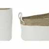 Набор корзин DKD Home Decor Белый Коричневый Натуральное волокно 41 x 41 x 52,5 cm