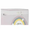 Set of Baskets DKD Home Decor Yellow White Grey Pink Paolownia wood Children's 40 x 30 x 55 cm 5 Pieces (5 Units)