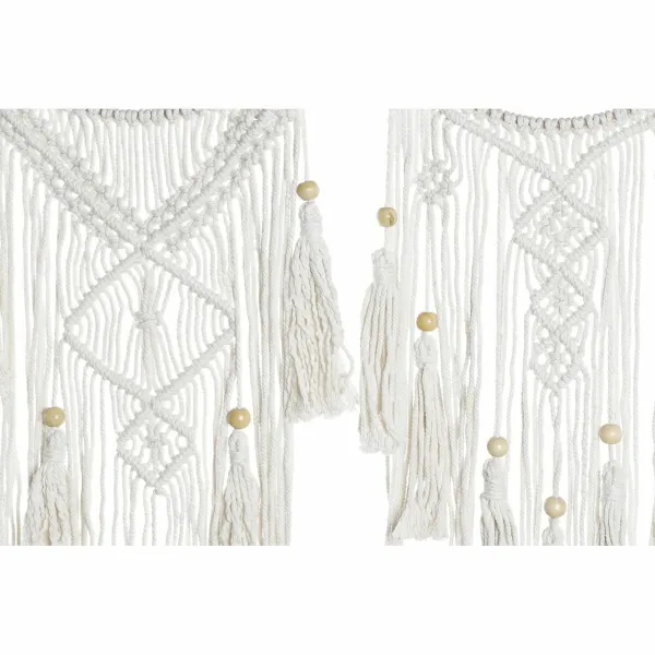Piekaramais dekors DKD Home Decor 25 x 1 x 93 cm Brūns Balts (2 gb.)