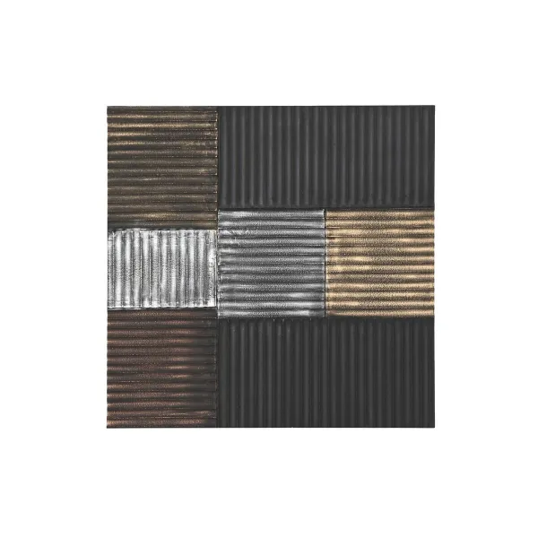 Seinäkoriste DKD Home Decor Musta Kullattu Glamour Moderni Puu MDF (91 x 3 x 91 cm)