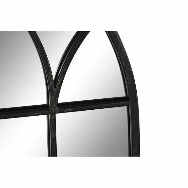 Sieninis veidrodis DKD Home Decor Juoda Langas 36 x 2 x 65 cm (65 Dalys)