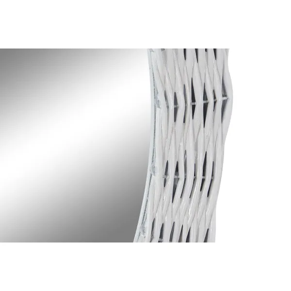 Wall mirror DKD Home Decor White Cottage Braiding Ø 60 cm 63 x 4 x 63 cm
