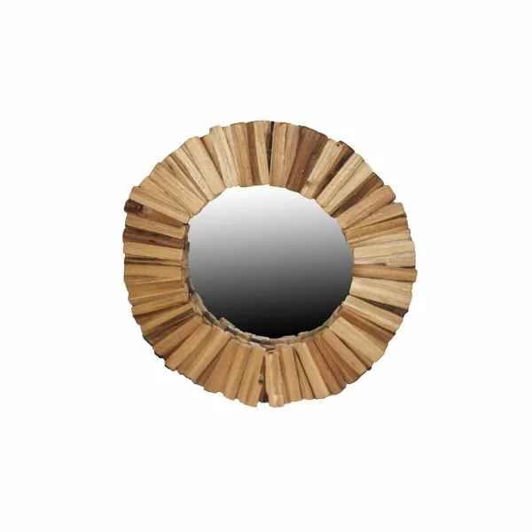 Wall mirror DKD Home Decor Fir Crystal Natural 60 x 4 x 60 cm Aluminium Vintage Alpino Trunks
