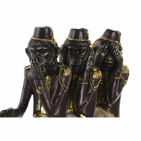 Dekoratīvās figūriņas DKD Home Decor Mērkaķis Trīsritenis Melns Bronza Metāls Sveķi Koloniāls (40 x 9 x 31 cm)