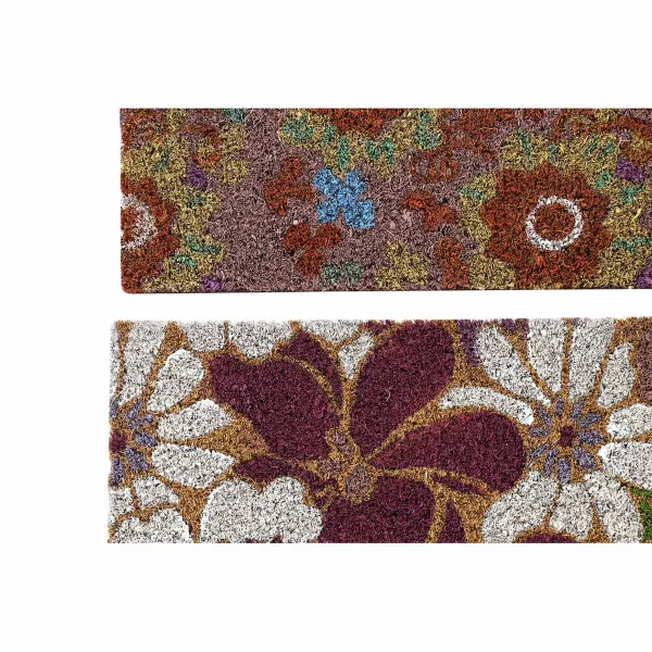Durų kilimėlis DKD Home Decor Guma Spalvotas 2 vnt. Kokoso pluoštas (60 x 40 x 1,5 cm)