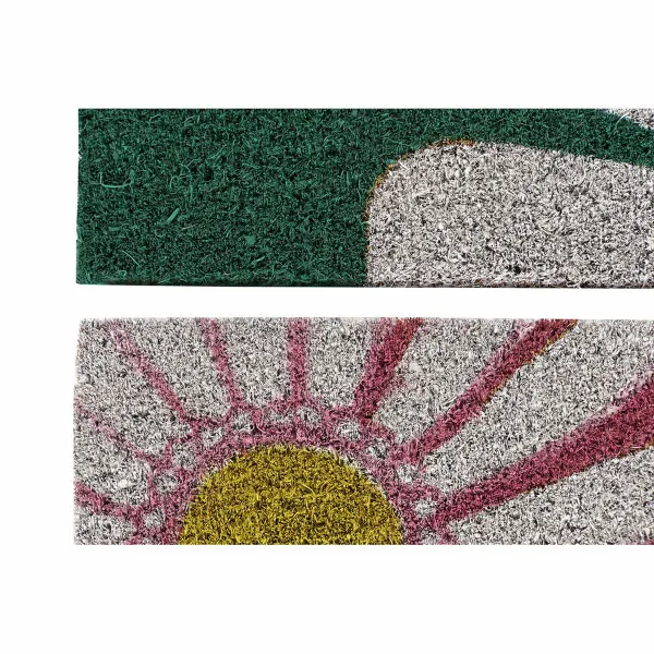 Doormat DKD Home Decor Pink Rubber Mint White Yellow 2 Units Coconut Fibre (60 x 40 x 0,5 cm)