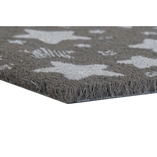 Kynnysmatto DKD Home Decor Harmaa Kumi Tähdet Valkoinen Vihreä 2 osaa Kookoskuitu (60 x 40 x 1,5 cm)