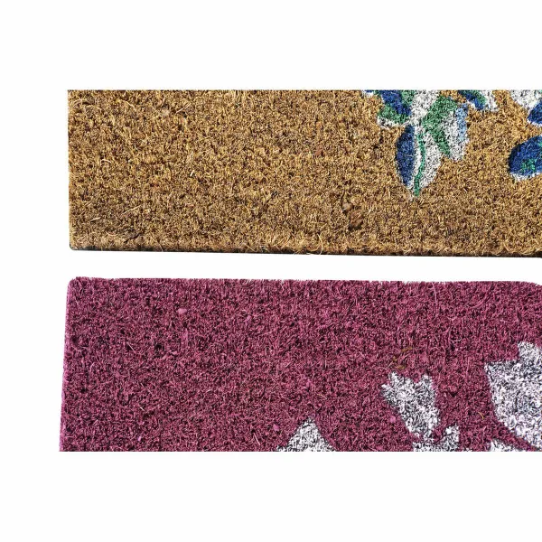 Durų kilimėlis DKD Home Decor Pilka Rožinė Ruda Guma Balta 2 vnt. Kokoso pluoštas (60 x 40 x 1,5 cm)