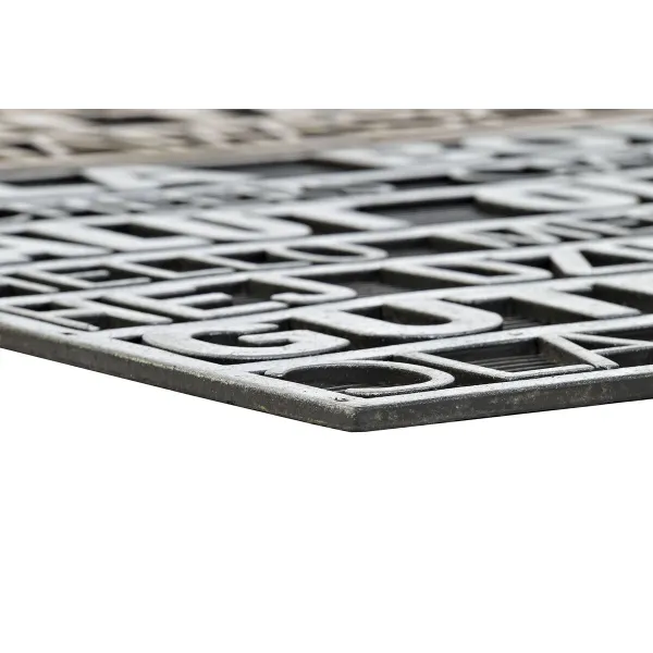 Kynnysmatto DKD Home Decor Hopeinen Kullattu Kumi 2 osaa Kaupunki (75 x 45 x 0,5 cm)
