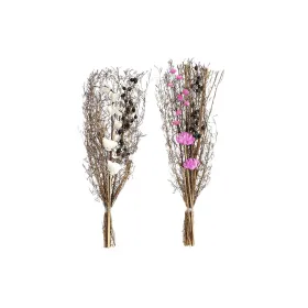 букет DKD Home Decor Розовый Коричневый Белый Сухой цветок (2 штук) (30 x 30 x 65 cm)
