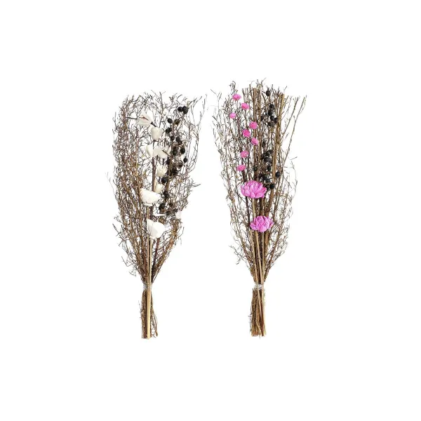 Krūva DKD Home Decor Rožinė Ruda Balta Džiovinta gėlė (2 vnt.) (30 x 30 x 65 cm)