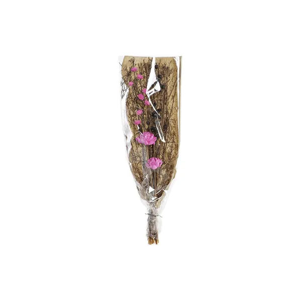 букет DKD Home Decor Розовый Коричневый Белый Сухой цветок (2 штук) (30 x 30 x 65 cm)