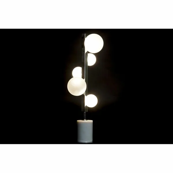 Stalinė lempa DKD Home Decor Balta Sidabras Stiklas Marmurą 220 V 15 x 15 x 68 cm