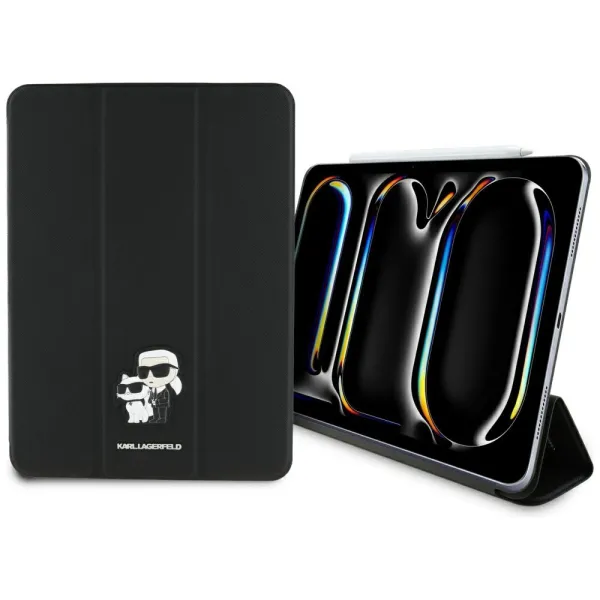 Karl Lagerfeld Book Cover Saffiano Magnetic Karl & Choupette - Case iPad Pro 11" M4 (2024) (black)