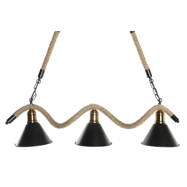Pakabinamas apšvietimas DKD Home Decor Natūralus Juoda Metalinis Virvė 50 W (85 x 18 x 20 cm)