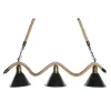 Pakabinamas apšvietimas DKD Home Decor Natūralus Juoda Metalinis Virvė 50 W (85 x 18 x 20 cm)