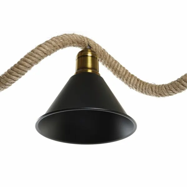 Pakabinamas apšvietimas DKD Home Decor Natūralus Juoda Metalinis Virvė 50 W (85 x 18 x 20 cm)