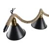 Pakabinamas apšvietimas DKD Home Decor Natūralus Juoda Metalinis Virvė 50 W (85 x 18 x 20 cm)