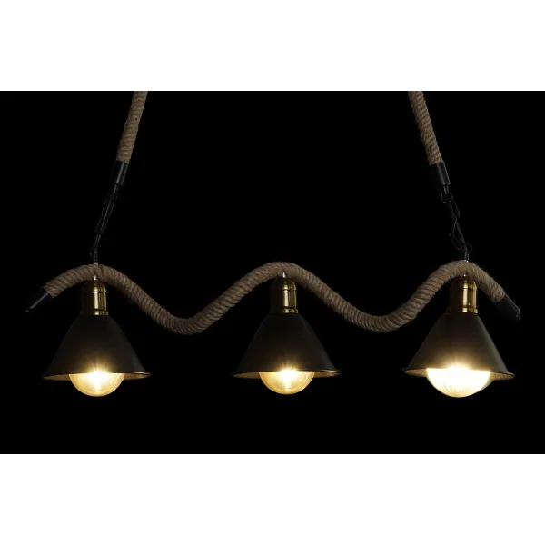 Pakabinamas apšvietimas DKD Home Decor Natūralus Juoda Metalinis Virvė 50 W (85 x 18 x 20 cm)