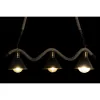 Pakabinamas apšvietimas DKD Home Decor Natūralus Juoda Metalinis Virvė 50 W (85 x 18 x 20 cm)