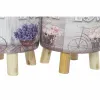 Footrest DKD Home Decor Grey Bicycle Pink Lilac PU Pinewood (30 x 30 x 30 cm) (2 Units) (30 x 30 x 32 cm)