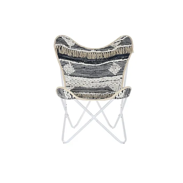 Садовое кресло DKD Home Decor Белый Чёрный Железо 74 x 65 x 90 cm