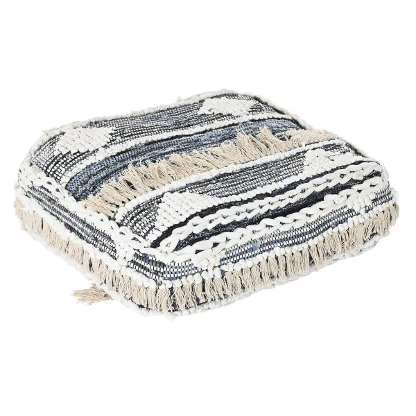 spilvens DKD Home Decor Grīda Melns Strīpas 60 x 60 x 25 cm