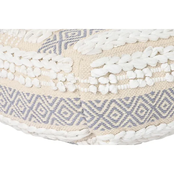 spilvens DKD Home Decor Grīda Balts Pelēks Kvadrāta Boho 60 x 60 x 25 cm