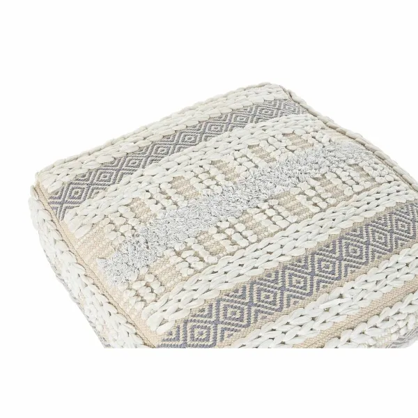 Подушка DKD Home Decor почвы Белый Серый Квадратный Boho 60 x 60 x 25 cm