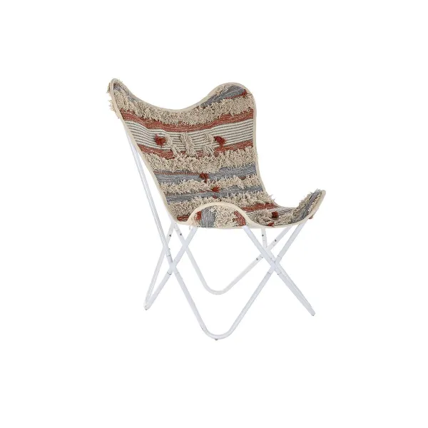 Puutarhasohva DKD Home Decor Valkoinen Oranssi Rauta 74 x 65 x 90 cm