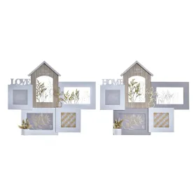 Nuotraukų rėmelis DKD Home Decor Love Home Medžio Gėlė Natūralus (46 x 3 x 39 cm) (2 vnt.)
